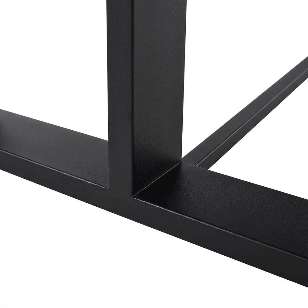Black Aluminum Outdoor Dining Table With Spacious Surface For Patio Living