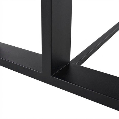 Black Aluminum Outdoor Dining Table With Spacious Surface For Patio Living
