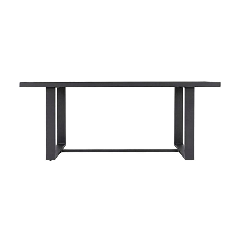 Dark Gray Outdoor Patio Dining Table With Aluminum Frame
