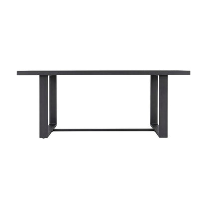 Dark Gray Outdoor Patio Dining Table With Aluminum Frame