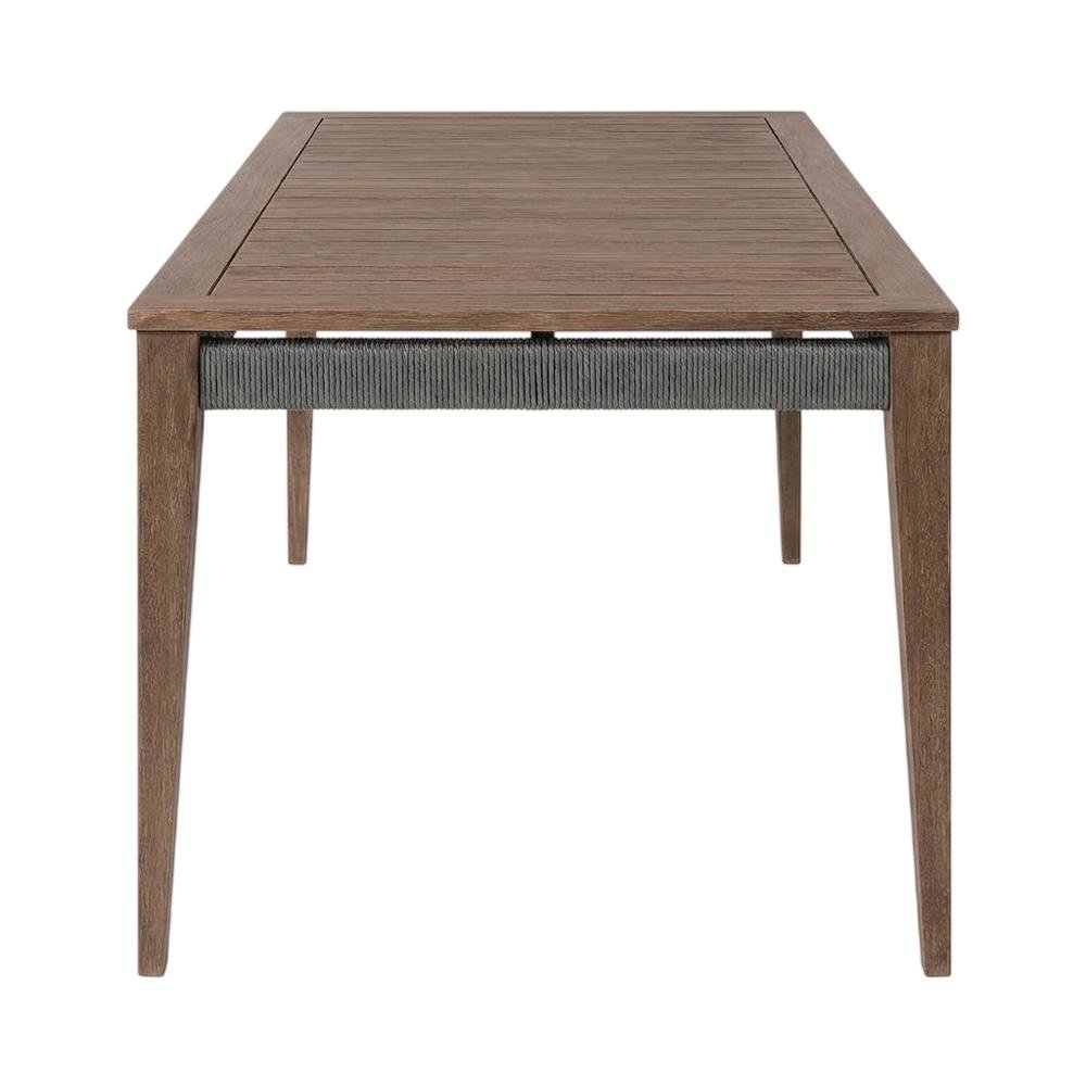 Weathered Eucalyptus Outdoor Dining Table With Modern Design