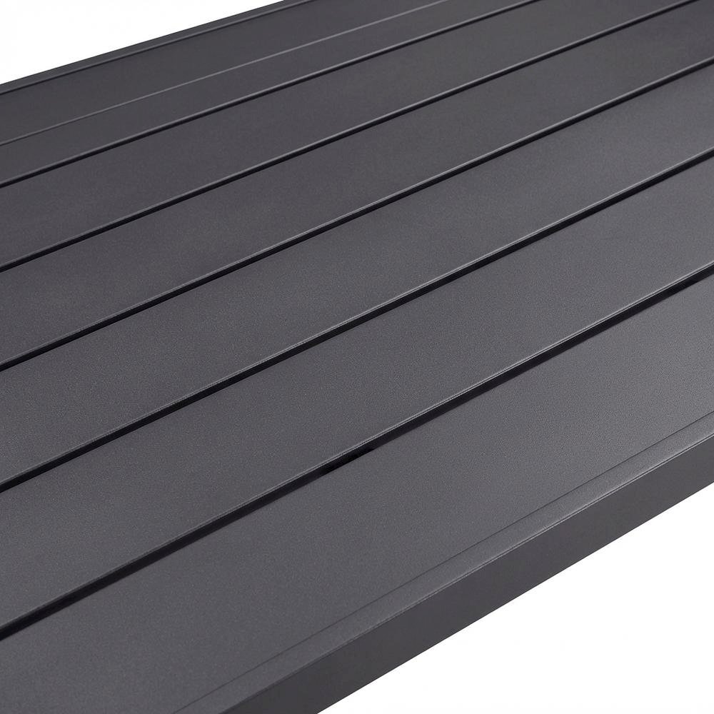Dark Gray Outdoor Patio Dining Table With Aluminum Frame