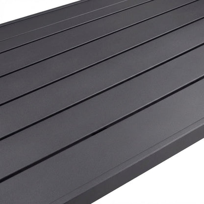 Dark Gray Outdoor Patio Dining Table With Aluminum Frame
