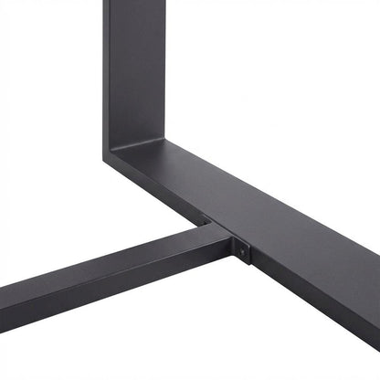 Dark Gray Outdoor Patio Dining Table With Aluminum Frame
