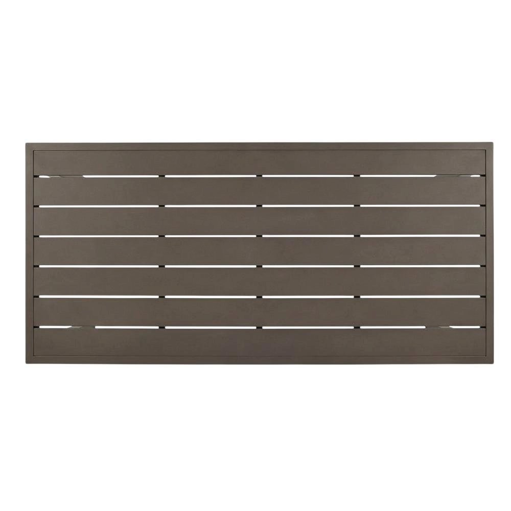 Gray Outdoor Aluminum Rectangular Dining Table, Durable Design, Spacious Surface
