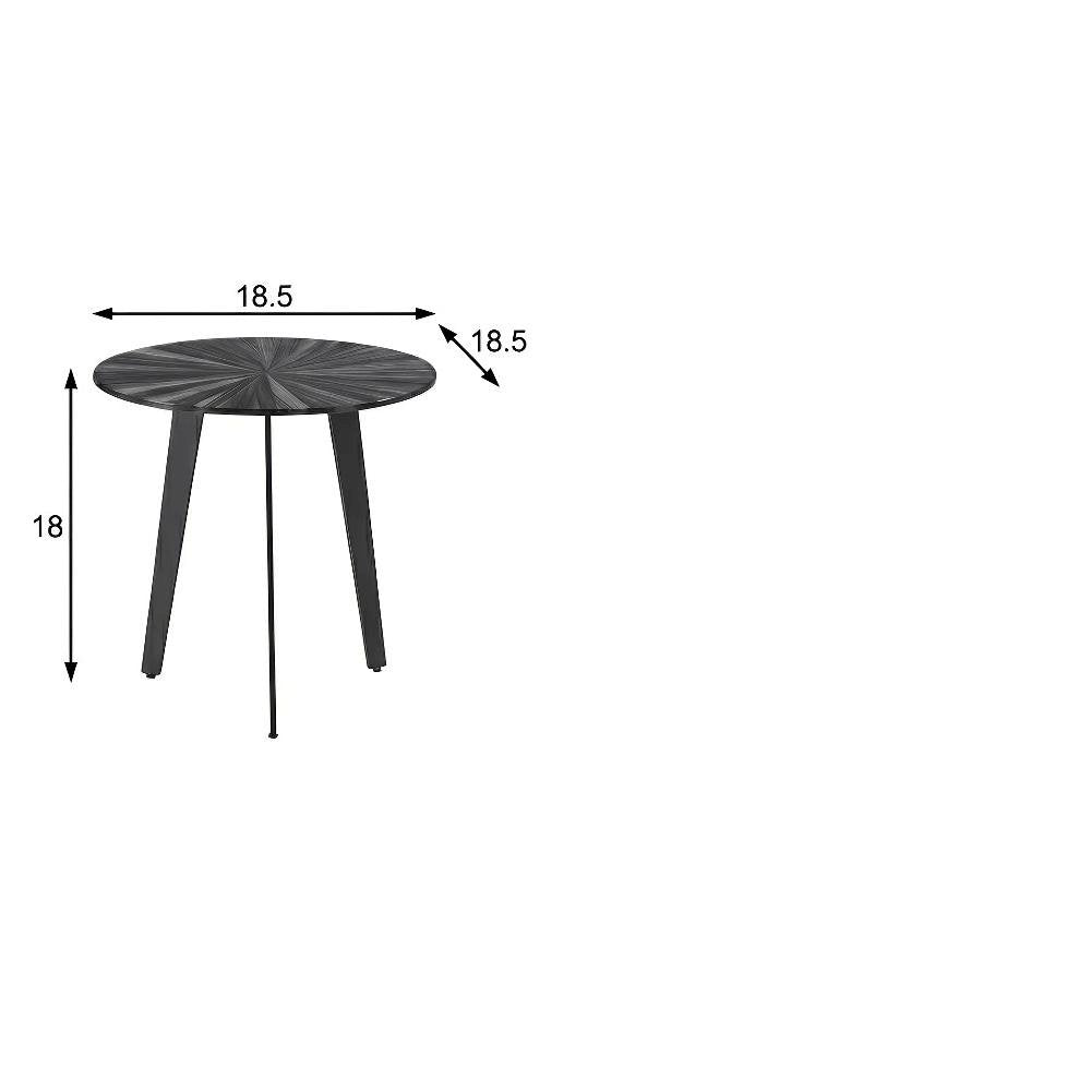Gray Mid-Century Round Coffee Table Set with Tempered Glass Tops, Tripod Legs
