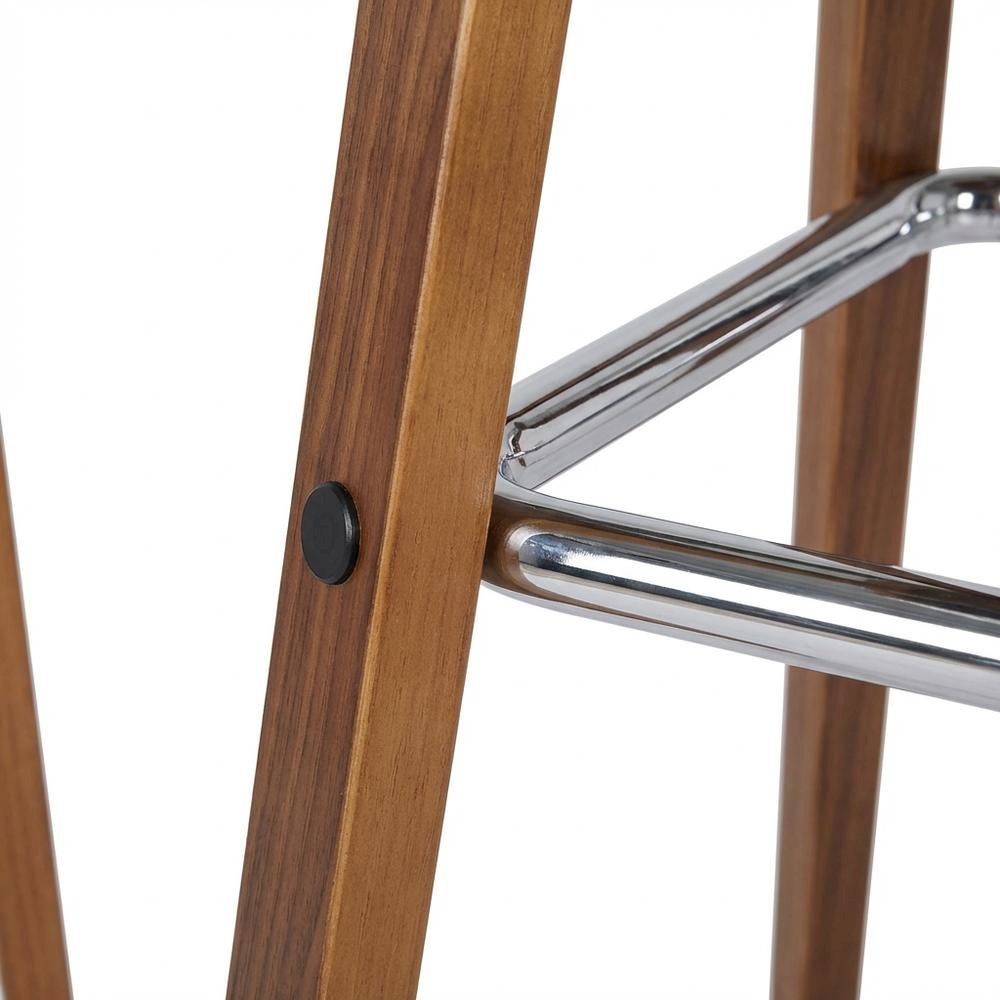 Counter Height Barstool with Grey Faux Leather Seat and Comfortable Back
