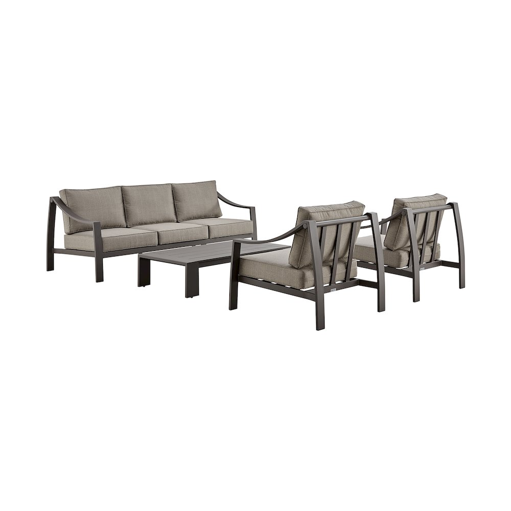 Koda Aluminum Outdoor Sofa in Brown