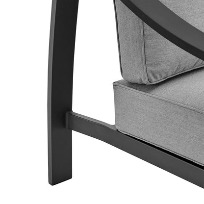 Koda Aluminum Outdoor Sofa in Black and Dark Gray