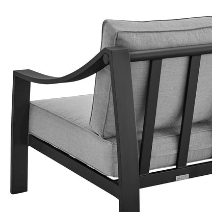 Koda Aluminum Outdoor Sofa in Black and Dark Gray