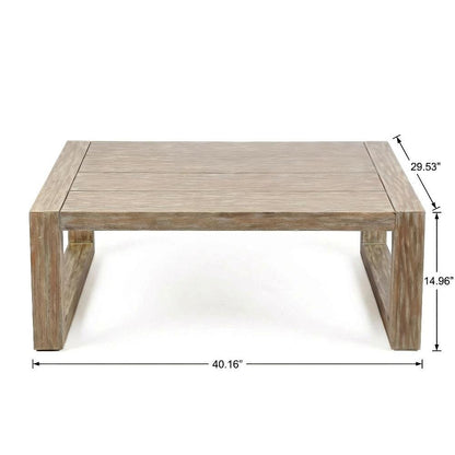 Outdoor Coffee Table An-Teak Eucalyptus Wood Solid Surface