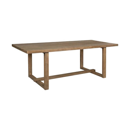 Light Eucalyptus Outdoor Dining Table For Patio With Modern Design