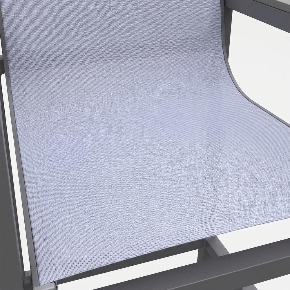 Gray Outdoor Patio Barstool With Armrest Accents, Water And Uv Resistant Finish