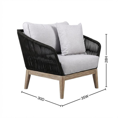 Light Eucalyptus Wood Indoor Outdoor Club Chair With Water And Uv Resistance