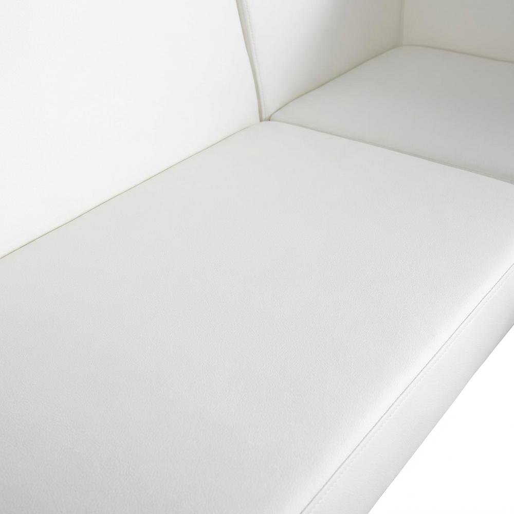 White Corner Outdoor Sofa With Polyurethane Fabric And Cushioned Seating