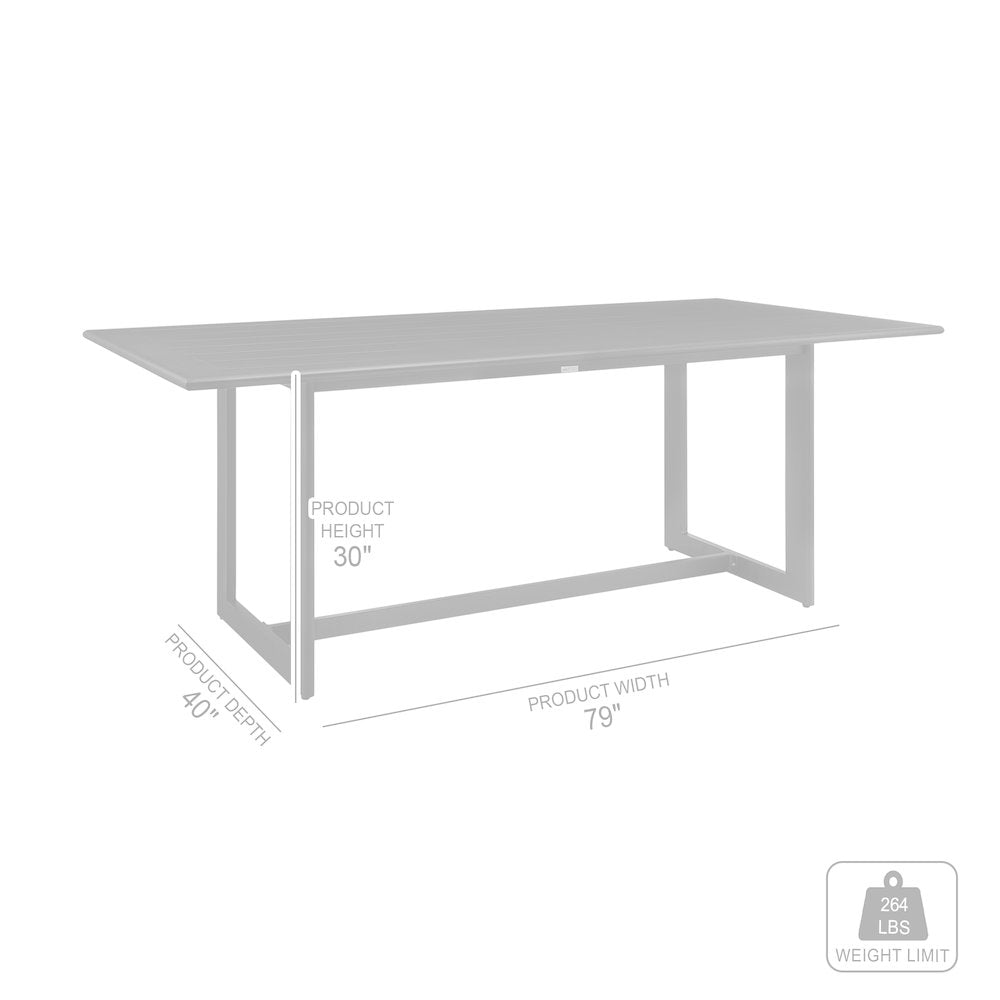 Cayman Outdoor Patio Dining Table in Aluminum