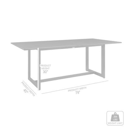 Cayman Outdoor Patio Dining Table in Aluminum