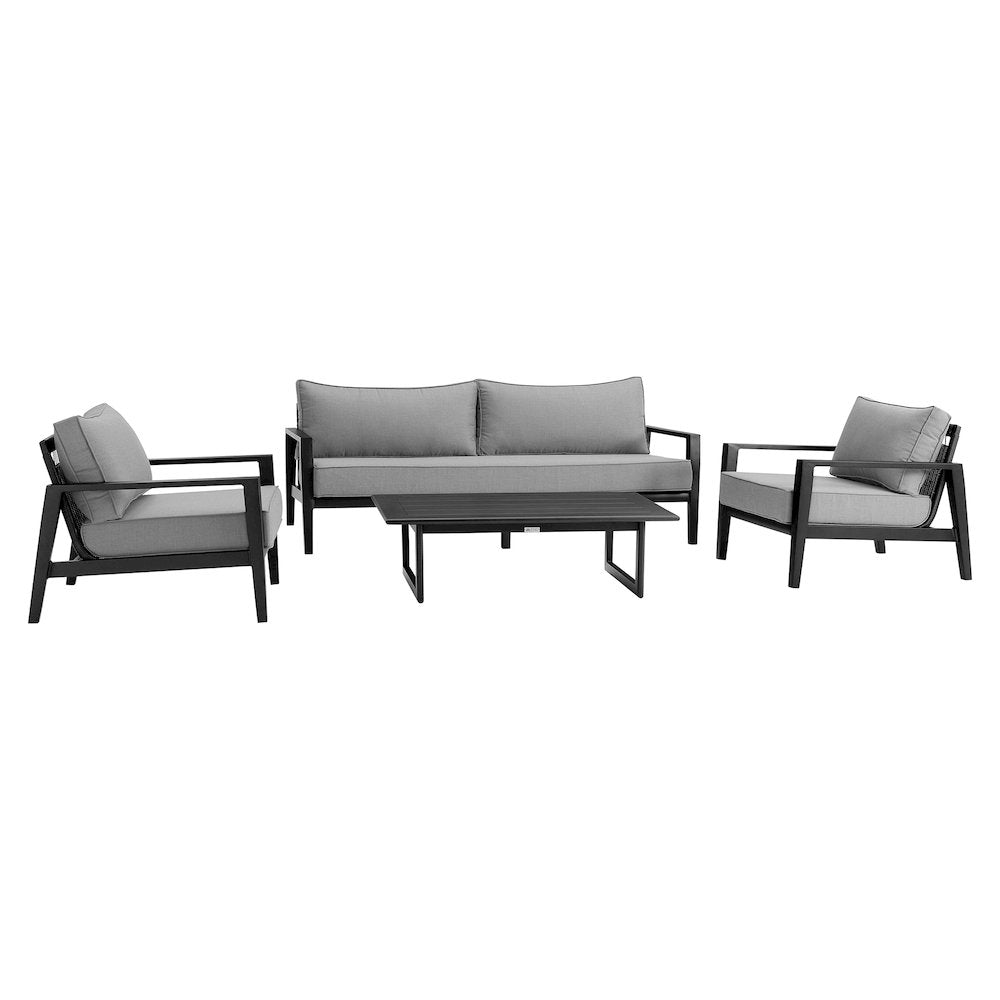 Cayman Aluminum Outdoor Coffee Table in Black