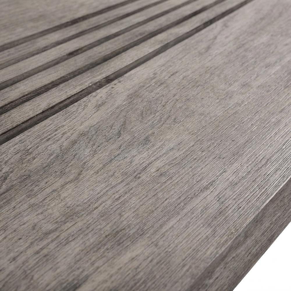 Gray Eucalyptus Outdoor Coffee Table With Modern Design, Solid Wood Construction