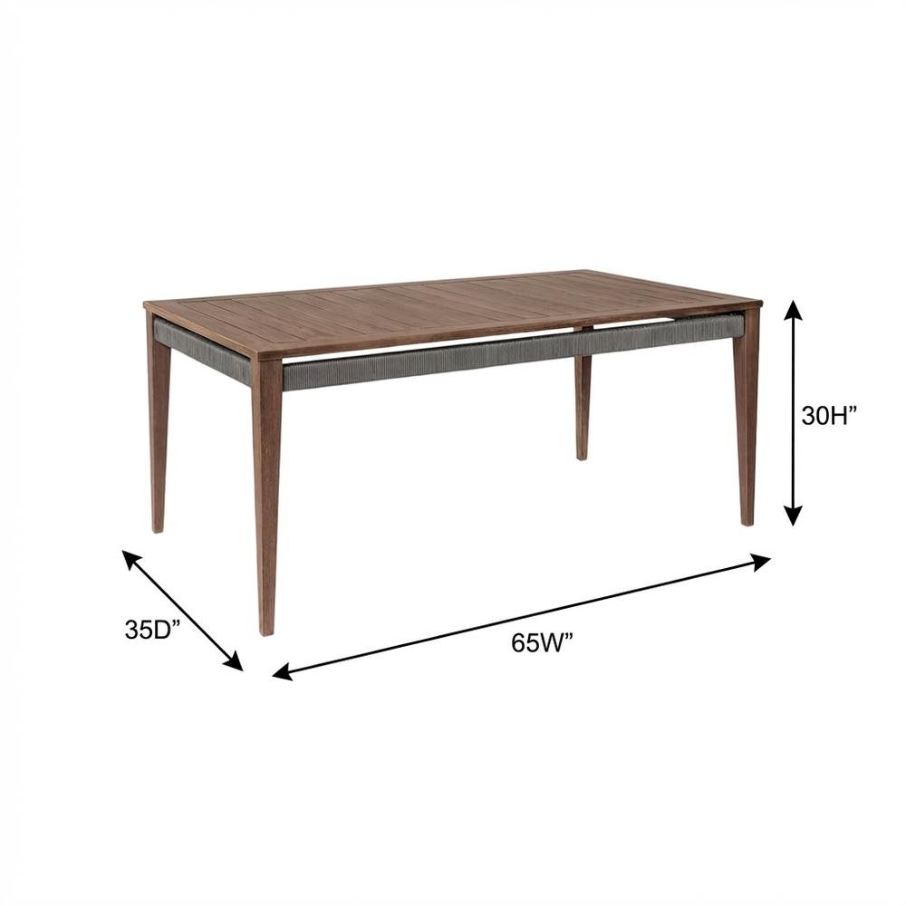 Weathered Eucalyptus Outdoor Dining Table With Modern Design