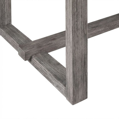 Gray Eucalyptus Outdoor Dining Table With Modern Style And Sturdy Frame