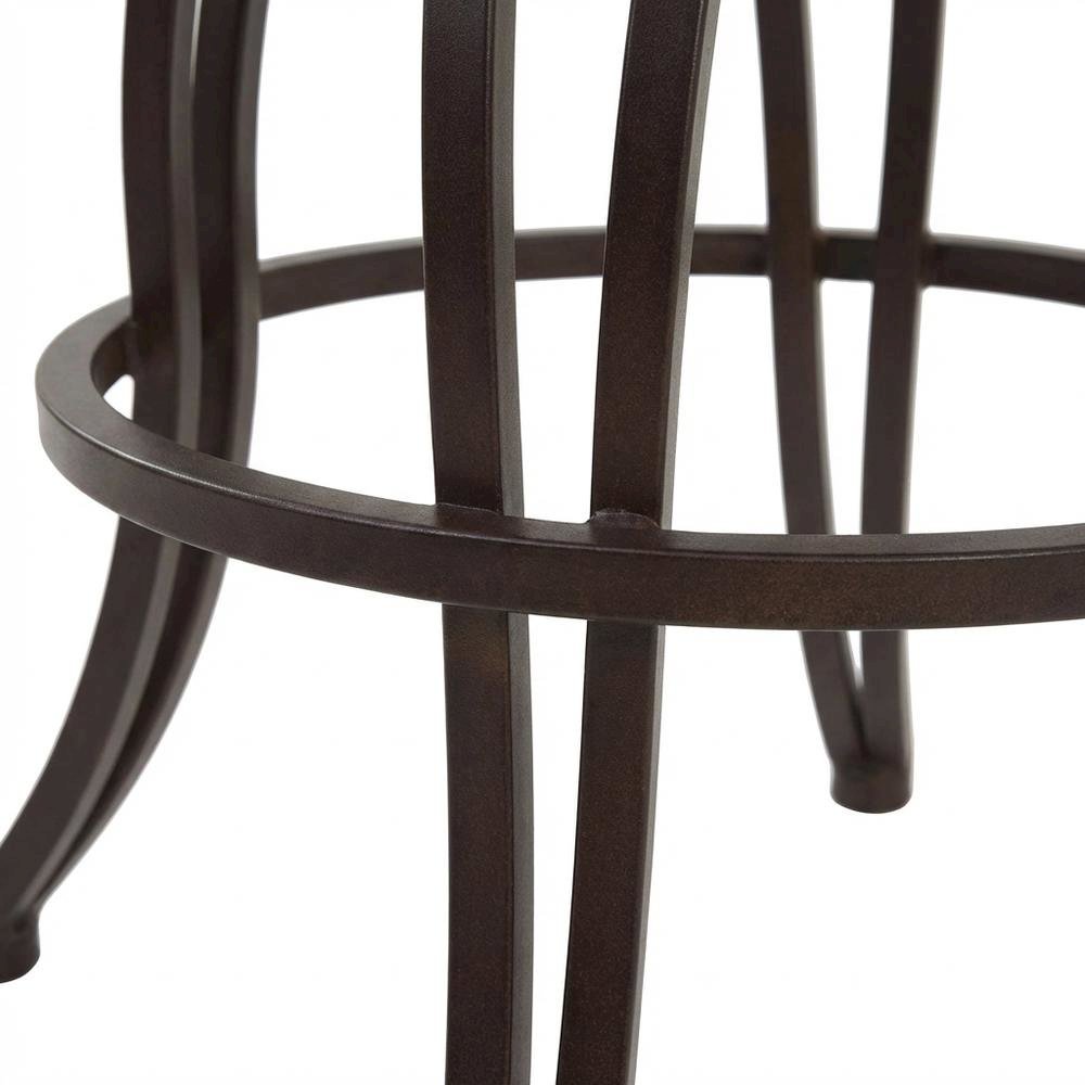 Counter Height Metal Swivel Barstool with Bandero Espresso Upholstery