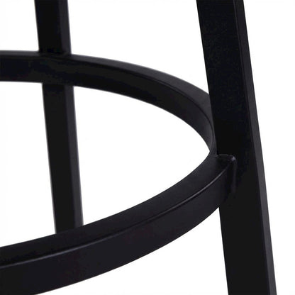 Black Counter Height Barstool with Faux Leather Seat and Powder Coated Finish