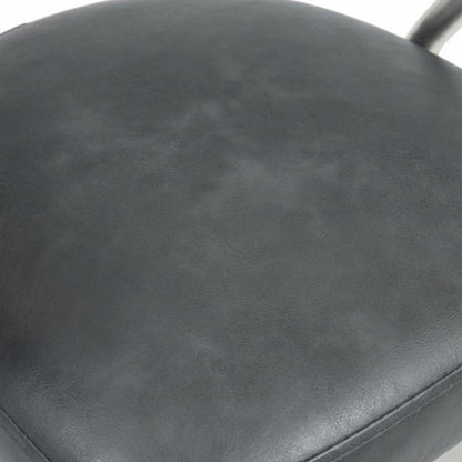 30" Bar Height Barstool with Vintage Gray Faux Leather and Stainless Steel Frame