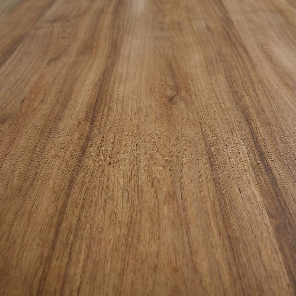 Eucalyptus Wood Outdoor Dining Table With Black Steel Base For Patio Living