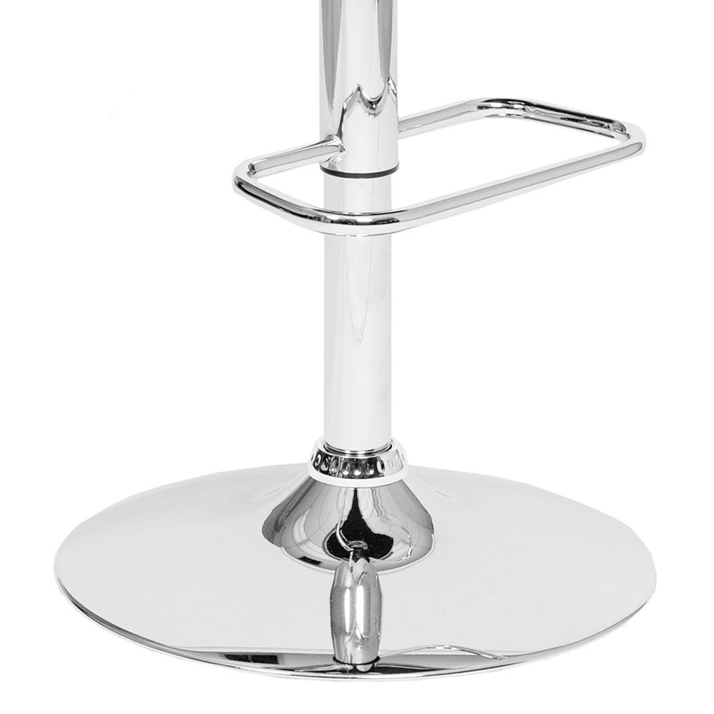 Swivel Bar Stool with Cream Leatherette Seat, Walnut Veneer, and Chrome Base