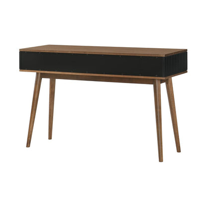 Amigo Black Veneer and Walnut Wood Console Table