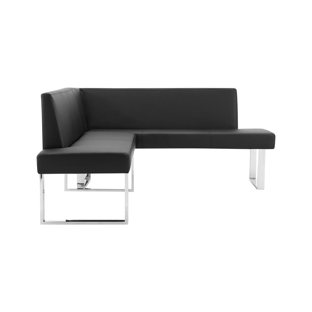Armen Living Amanda Black Corner Sofa