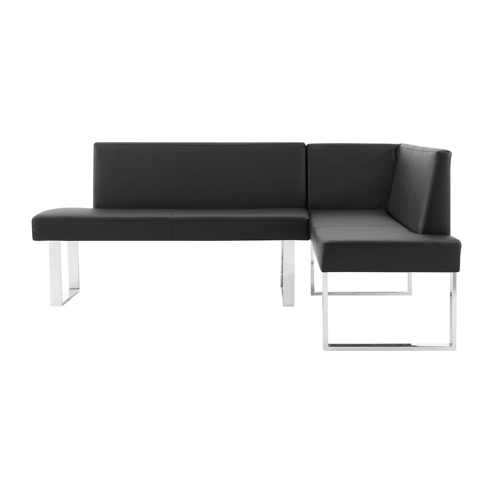 Armen Living Amanda Black Corner Sofa