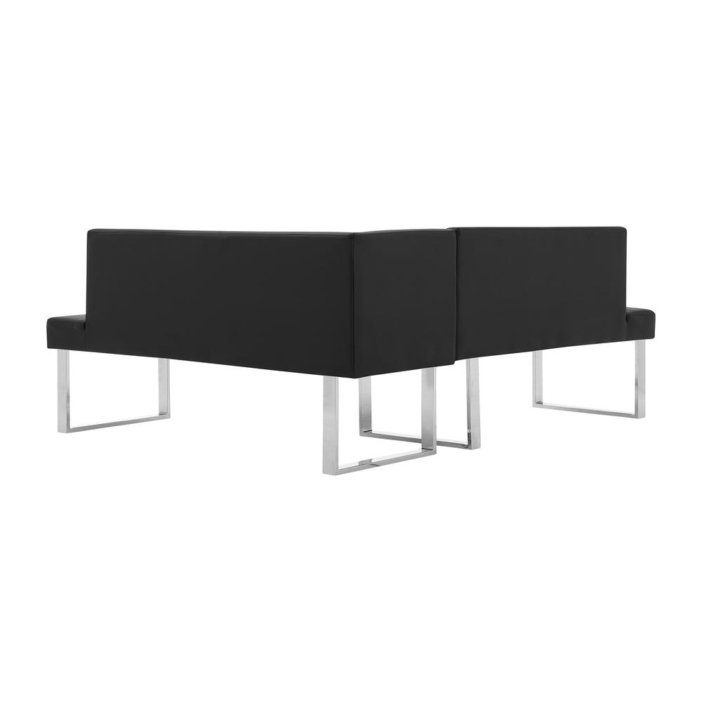 Armen Living Amanda Black Corner Sofa