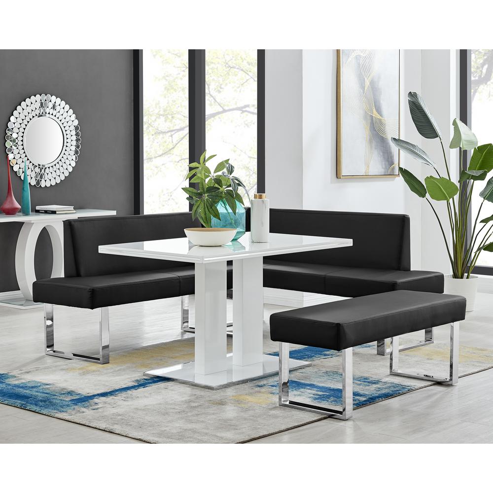 Armen Living Amanda Black Corner Sofa