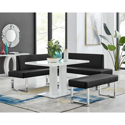 Armen Living Amanda Black Corner Sofa