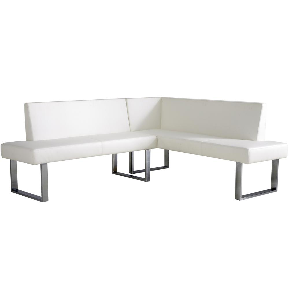 Armen Living Amanda White Corner Sofa