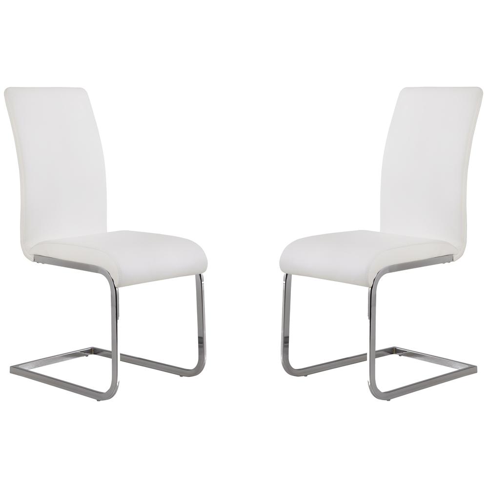 Armen Living Amanda White Side Chair - Set of 2
