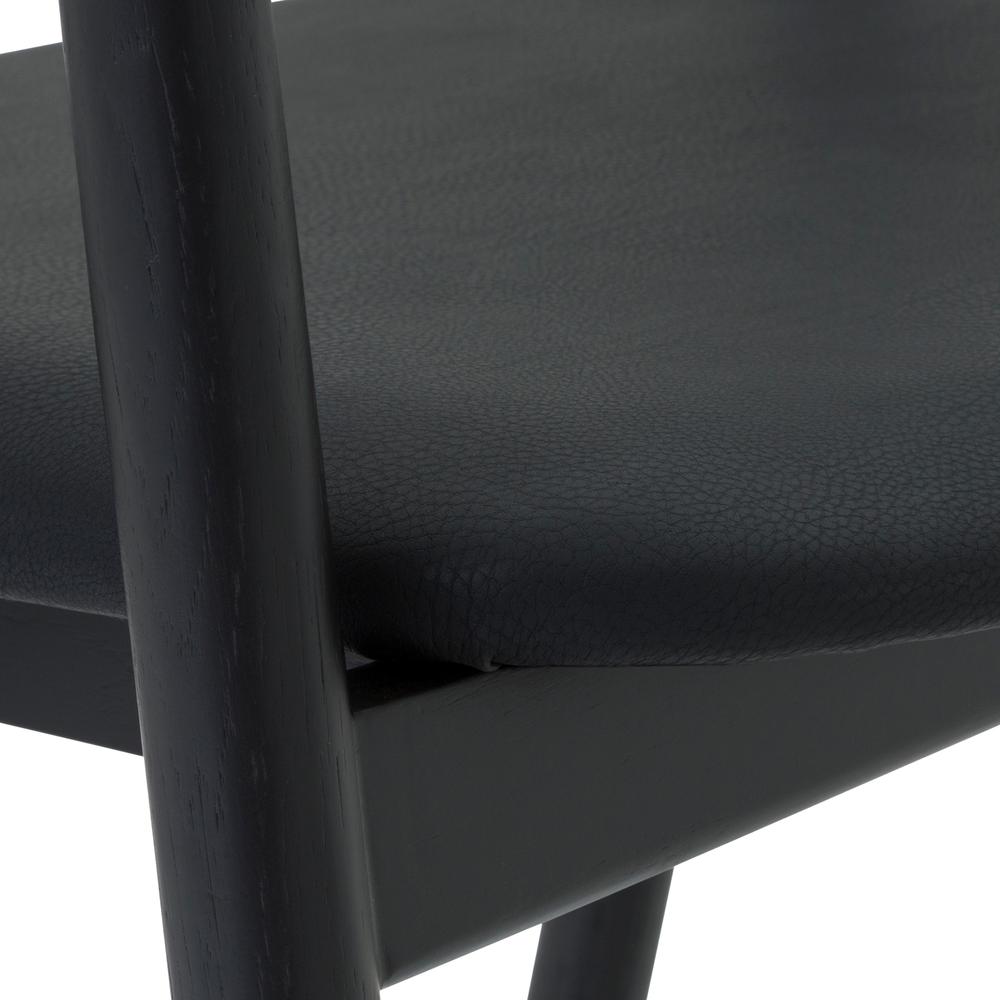 Apache Black Oak Wood and Faux Leather Counter Stool