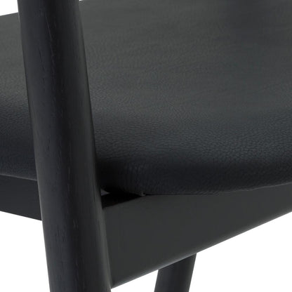 Apache Black Oak Wood and Faux Leather Counter Stool