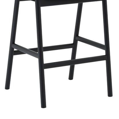 Apache Black Oak Wood and Faux Leather Bar Stool