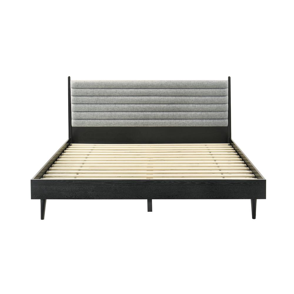 Artemio King Platform Wood Bed Frame in Black Finish