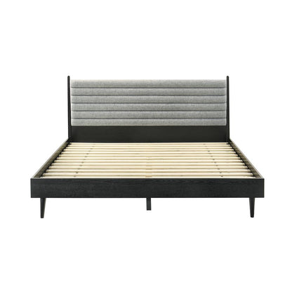 Artemio King Platform Wood Bed Frame in Black Finish