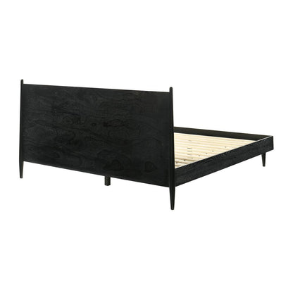 Artemio King Platform Wood Bed Frame in Black Finish