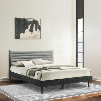 Artemio King Platform Wood Bed Frame in Black Finish