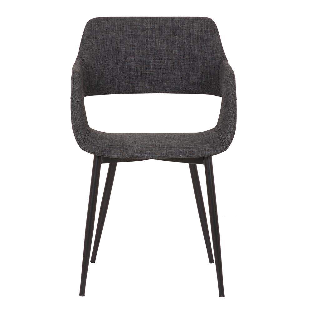 Ariana Mid-Century Charcoal Open Back Dining Accent Chair