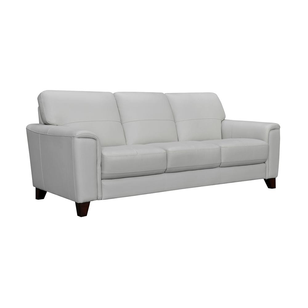Bergen 87" Leather Square Arm Sofa, Dove Grey