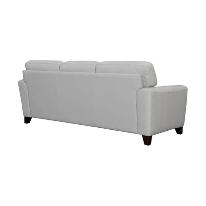 Bergen 87" Leather Square Arm Sofa, Dove Grey