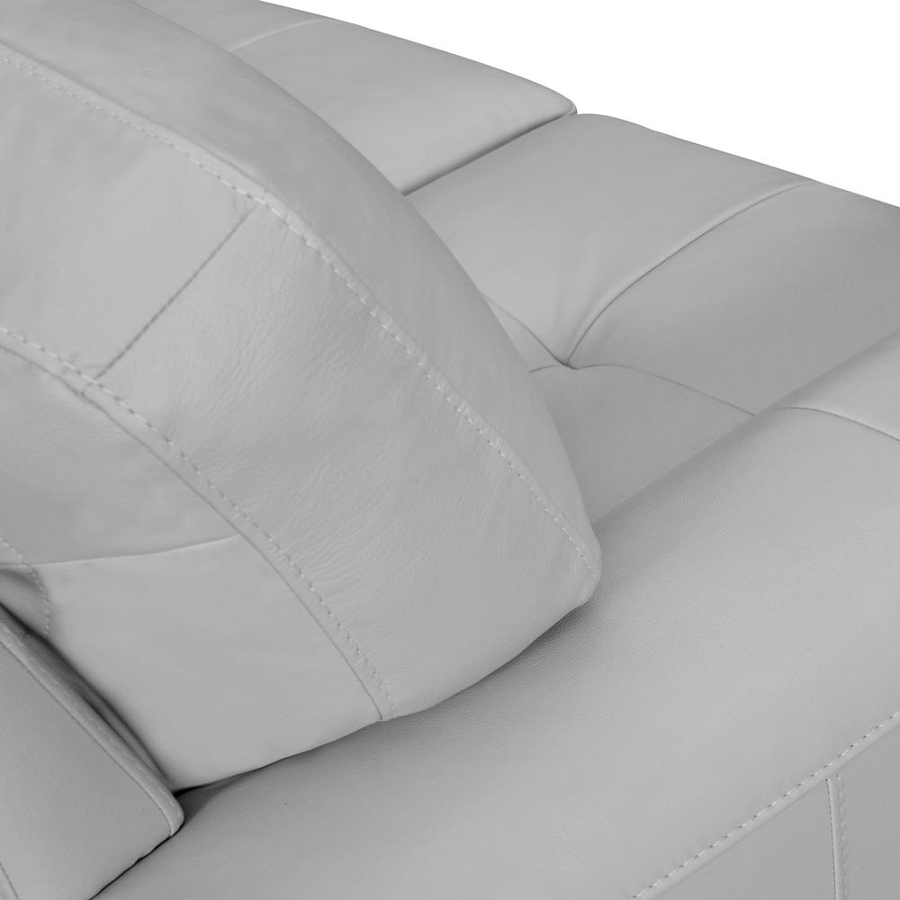 Bergen 87" Leather Square Arm Sofa, Dove Grey