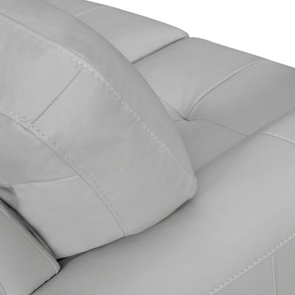 Bergen 87" Leather Square Arm Sofa, Dove Grey